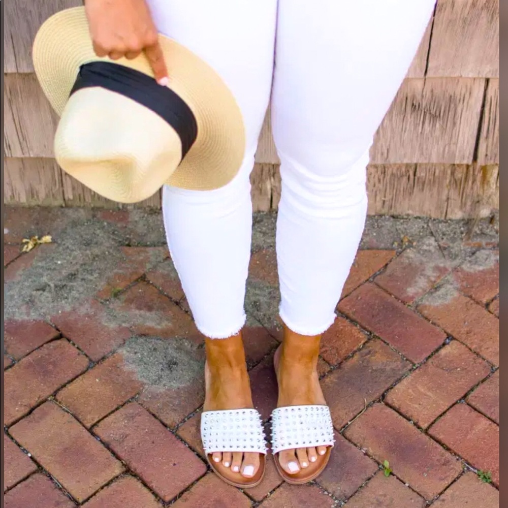 Steve Madden White Studded Sandals
